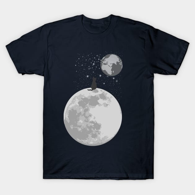 Space Cat T-Shirt by TinkM